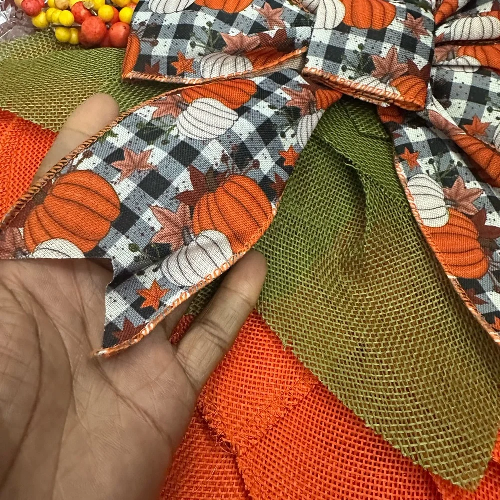 Chic Orange Textured wreath for the holidays
